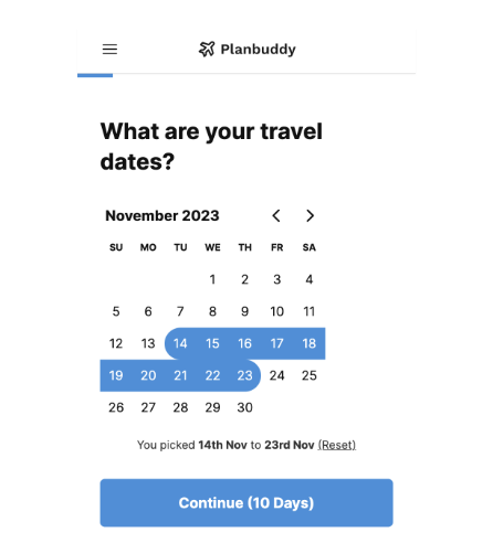 Travel Planning Calendar