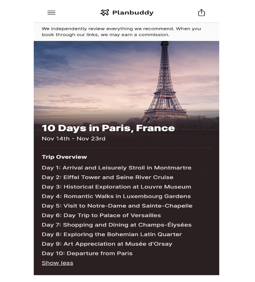 10 Day Paris Itinerary