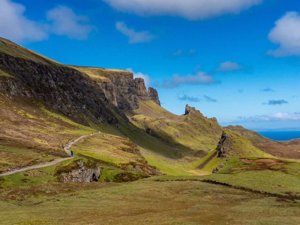 Beautiful Green rolling landscape on our scottish highlands road trip.