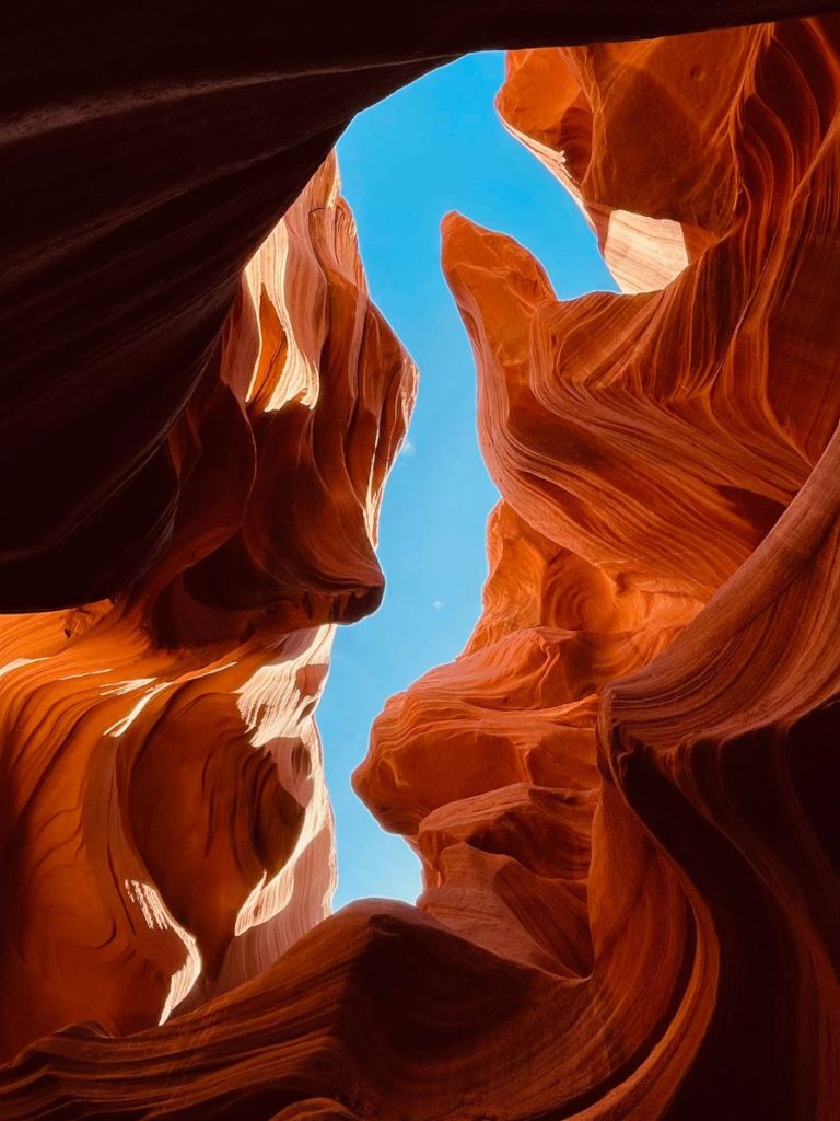 Antelope canyon from phoenix on our Arizona Road trip. The canyon walls are in the shape of a seahorse.